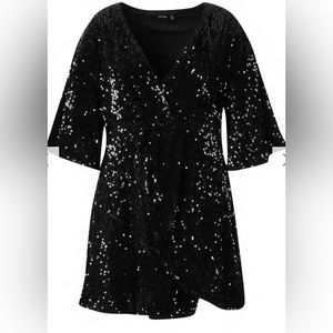 Boohoo Sequin Twist Front Dress